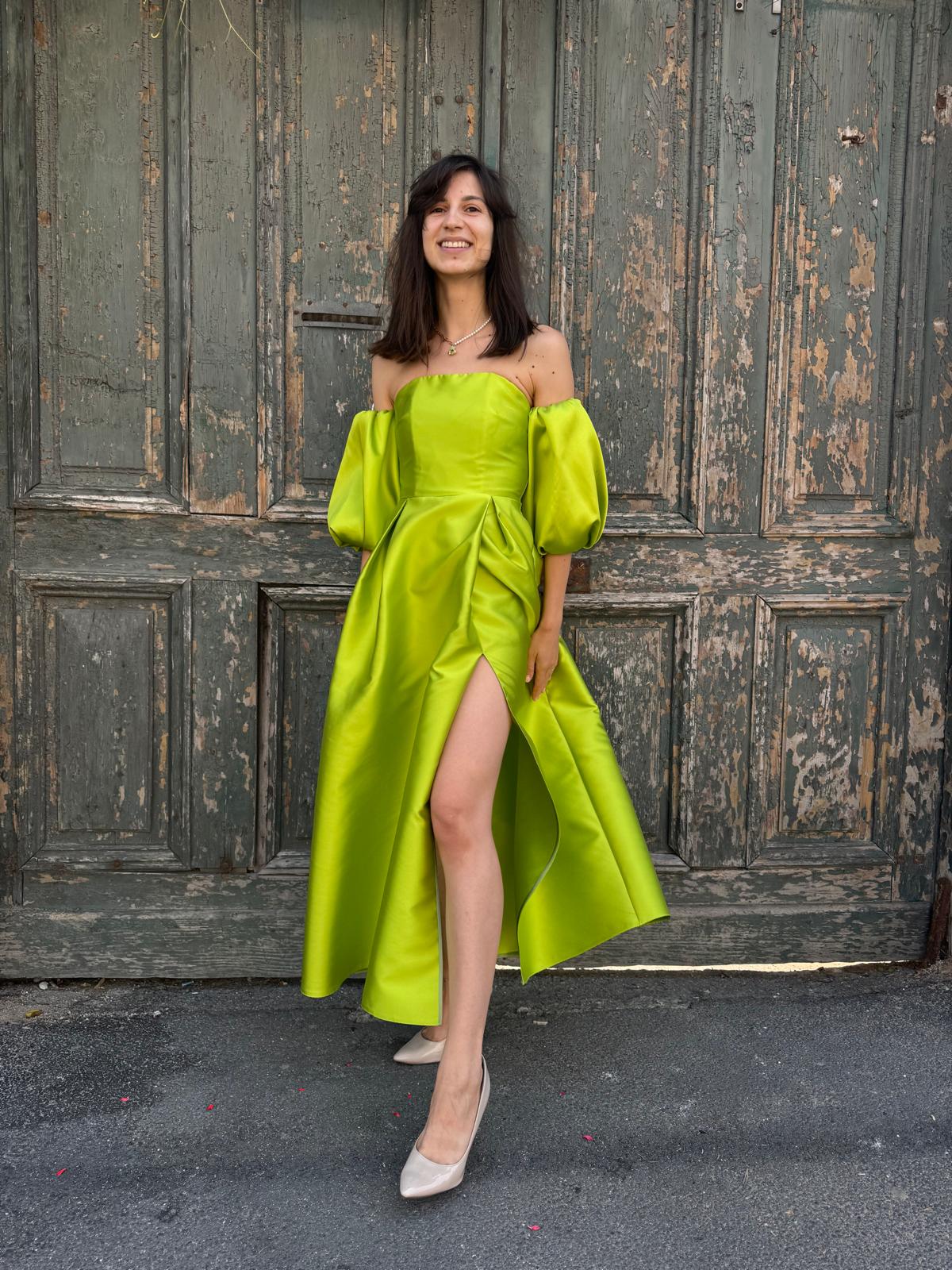 SIMONA CORSELLINI - Rochie Verde Lime Elegantă MA3448 - 38 IT