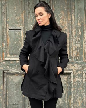 PINKO - Palton Lână Negru Scurt MA3588