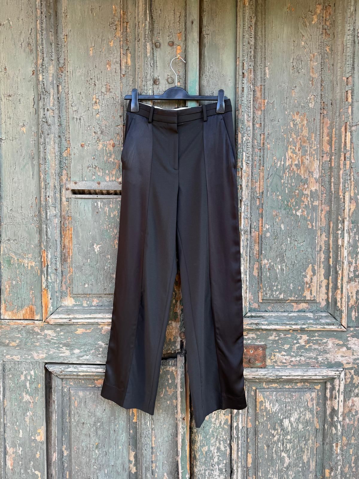 COS - Pantaloni Drepți din Lână cu Detalii din Satin MA3559 - 36 EU