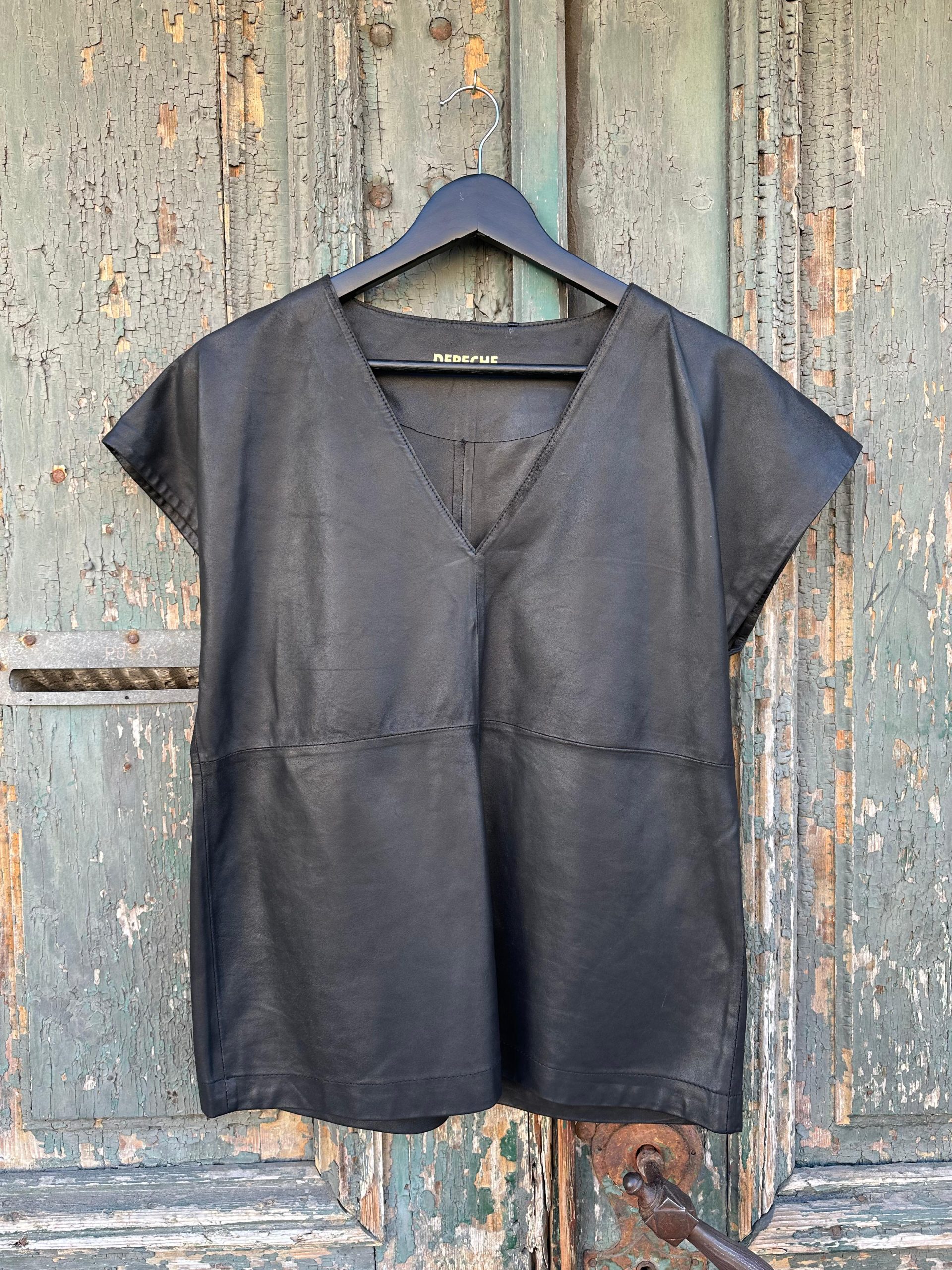 DEPECHE - Top Piele Negru Two MA4456 - 38 EU