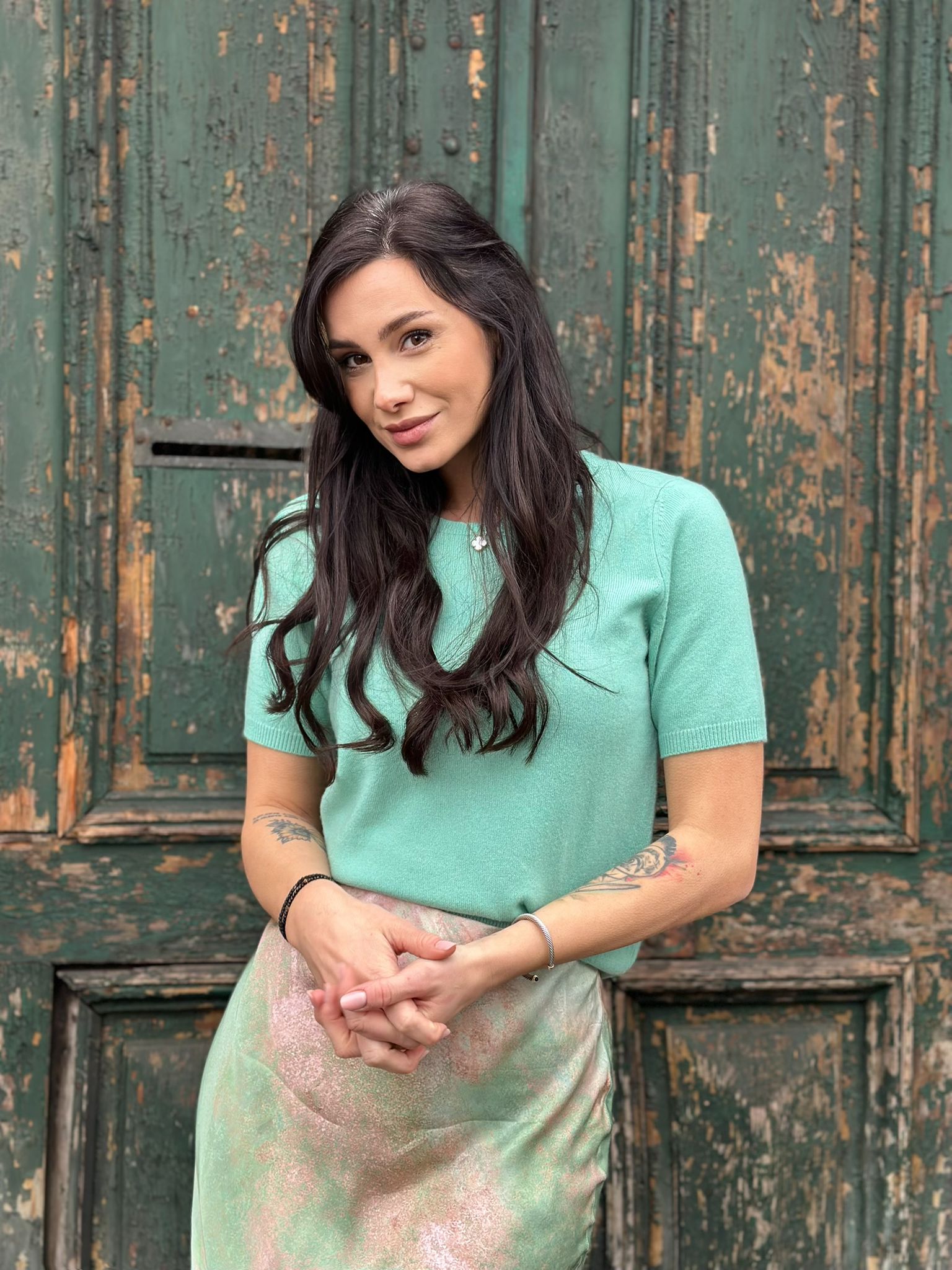 Eric Bompard - Bluză Verde Mentă 100% Cașmir  MA5464 - M INTL