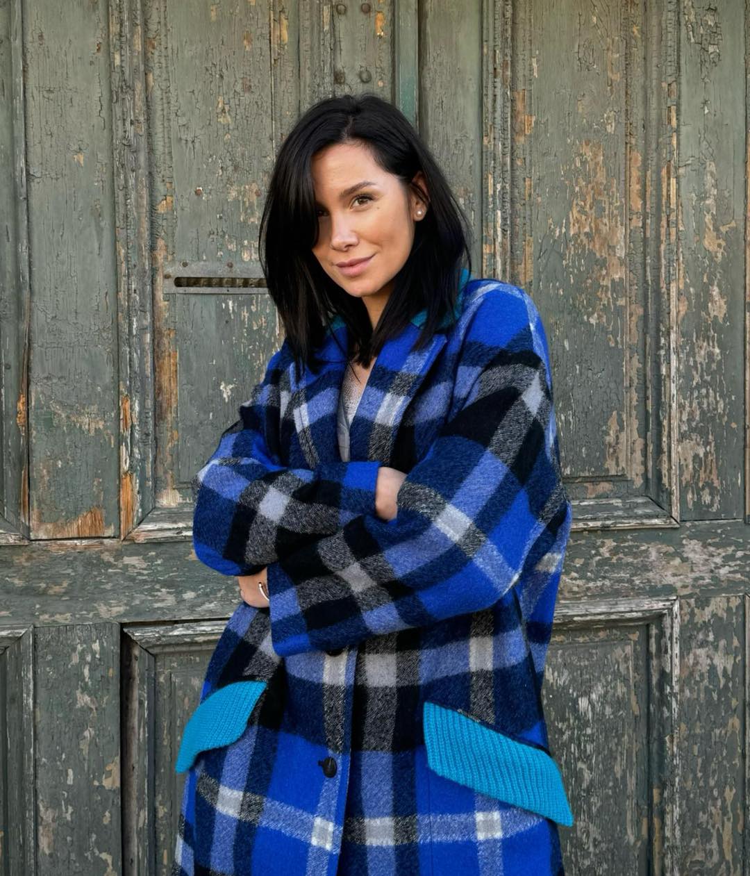 Bellerose Palton albastru  în carouri MA5194 - 38 EU