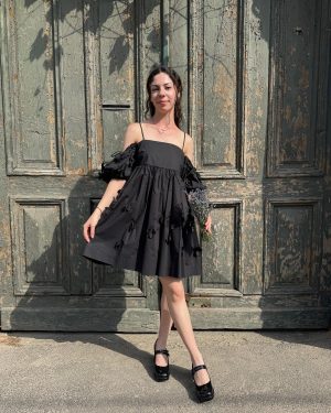 MeiMeij Rochie scurtă cu decupaj floral