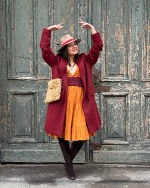 MeiMeij Rochie bumbac orange