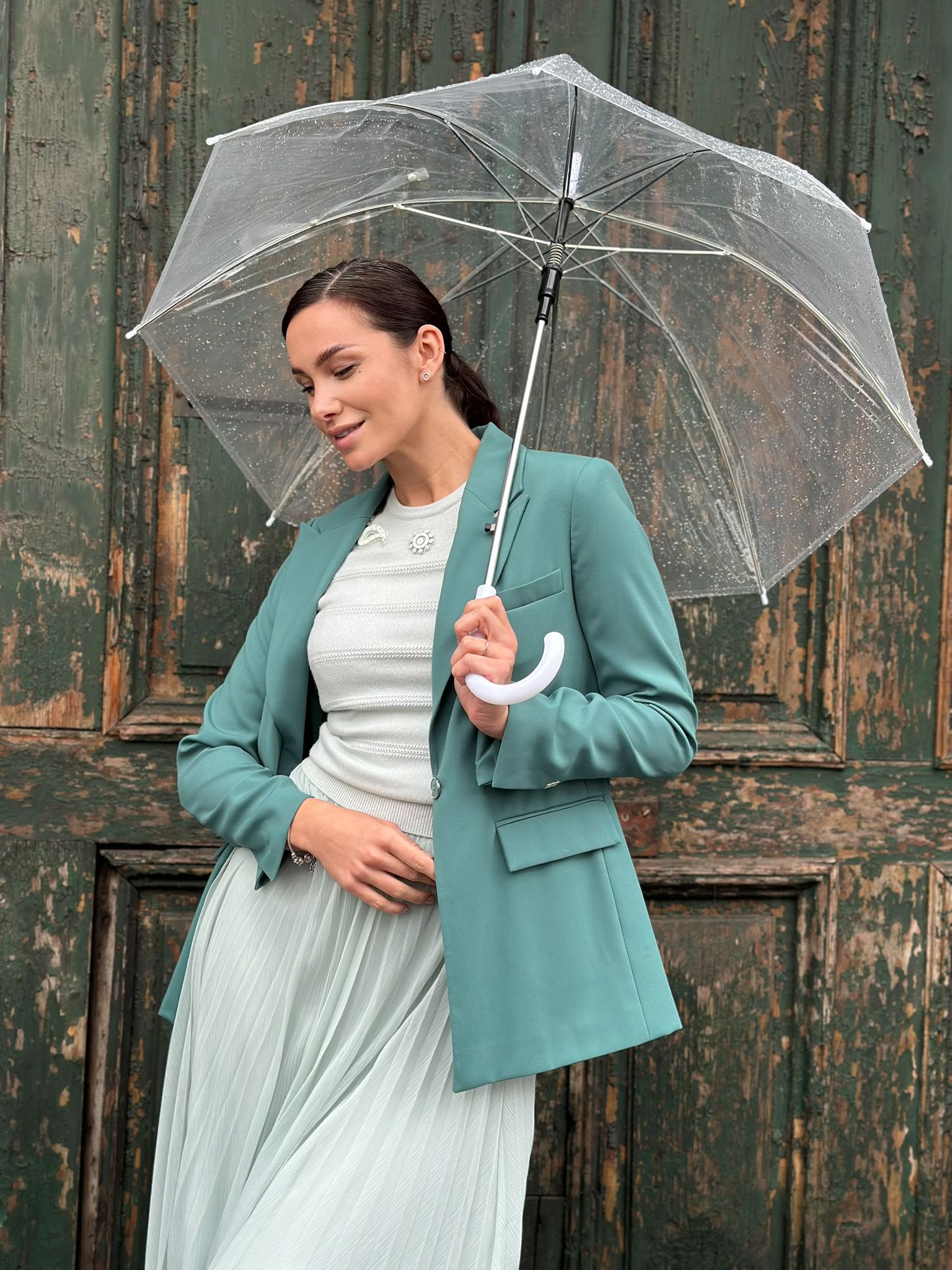 Eric Bompard Bluză verde cu mânecă scurtă MA4890 - 38 EU