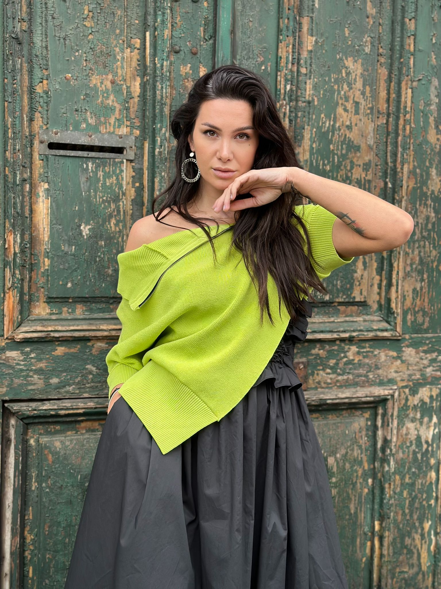 MeiMeij Bluză verde MA7777 - 40 IT