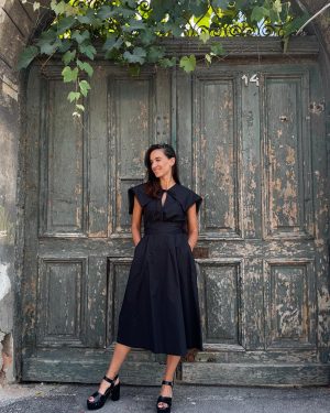 MeiMeij Rochie neagră cu guler