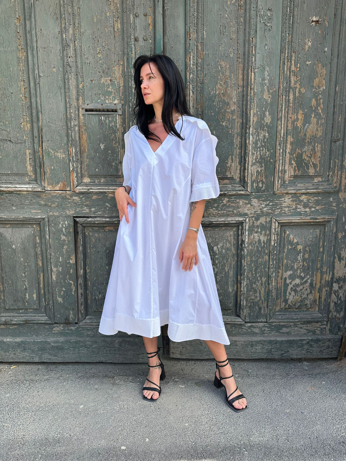 MEIMEIJ - Rochie Asimetrică cu mâneci trei sferturi MA8640 - 44 IT