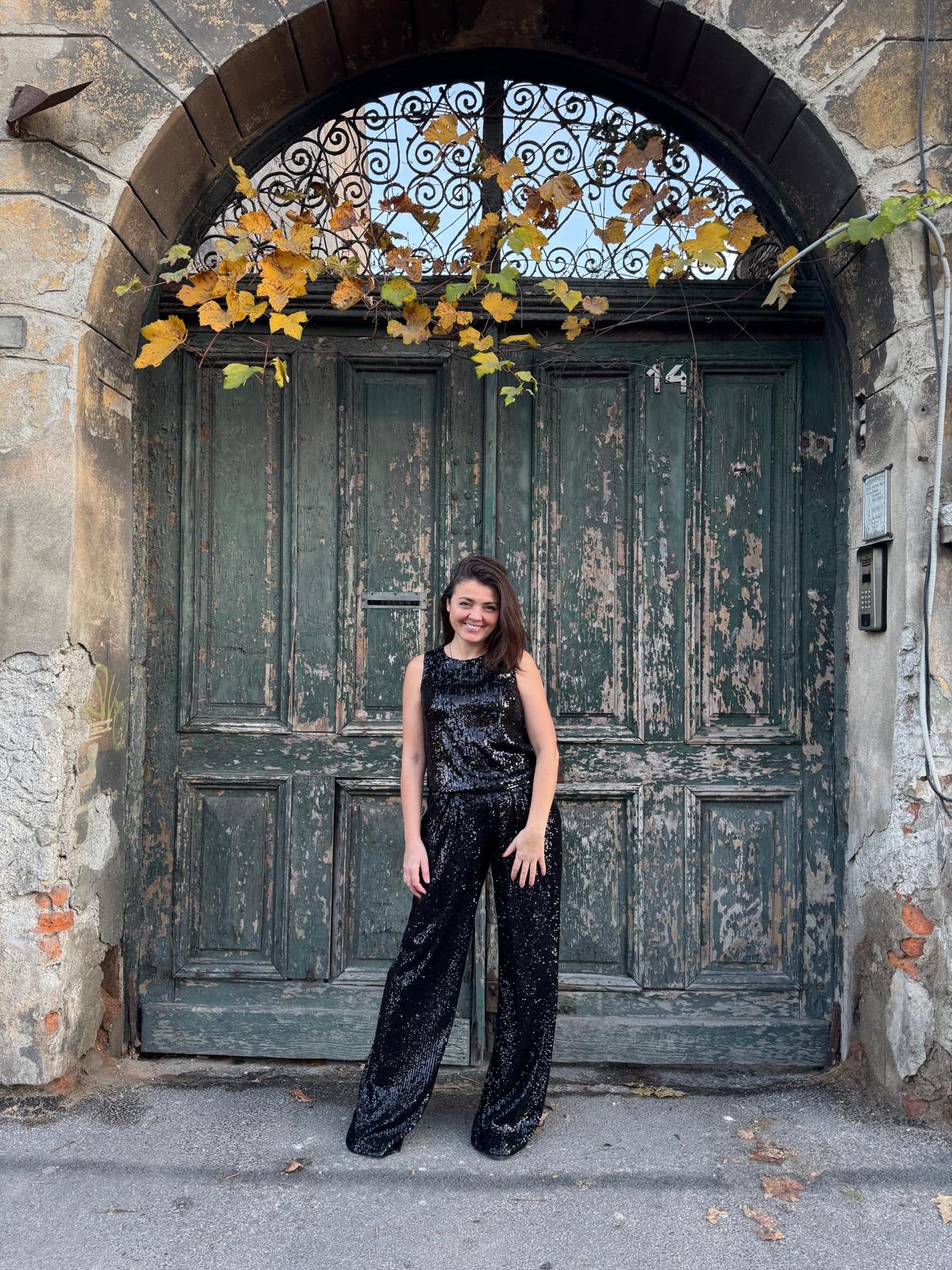 Nenette Pantaloni cu paiete - L INTL