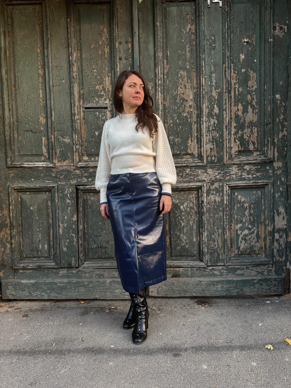 Fustă Conică Pleather Antracit - 44 IT