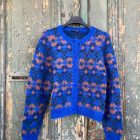 Cardigan Mohair Blue And Orange