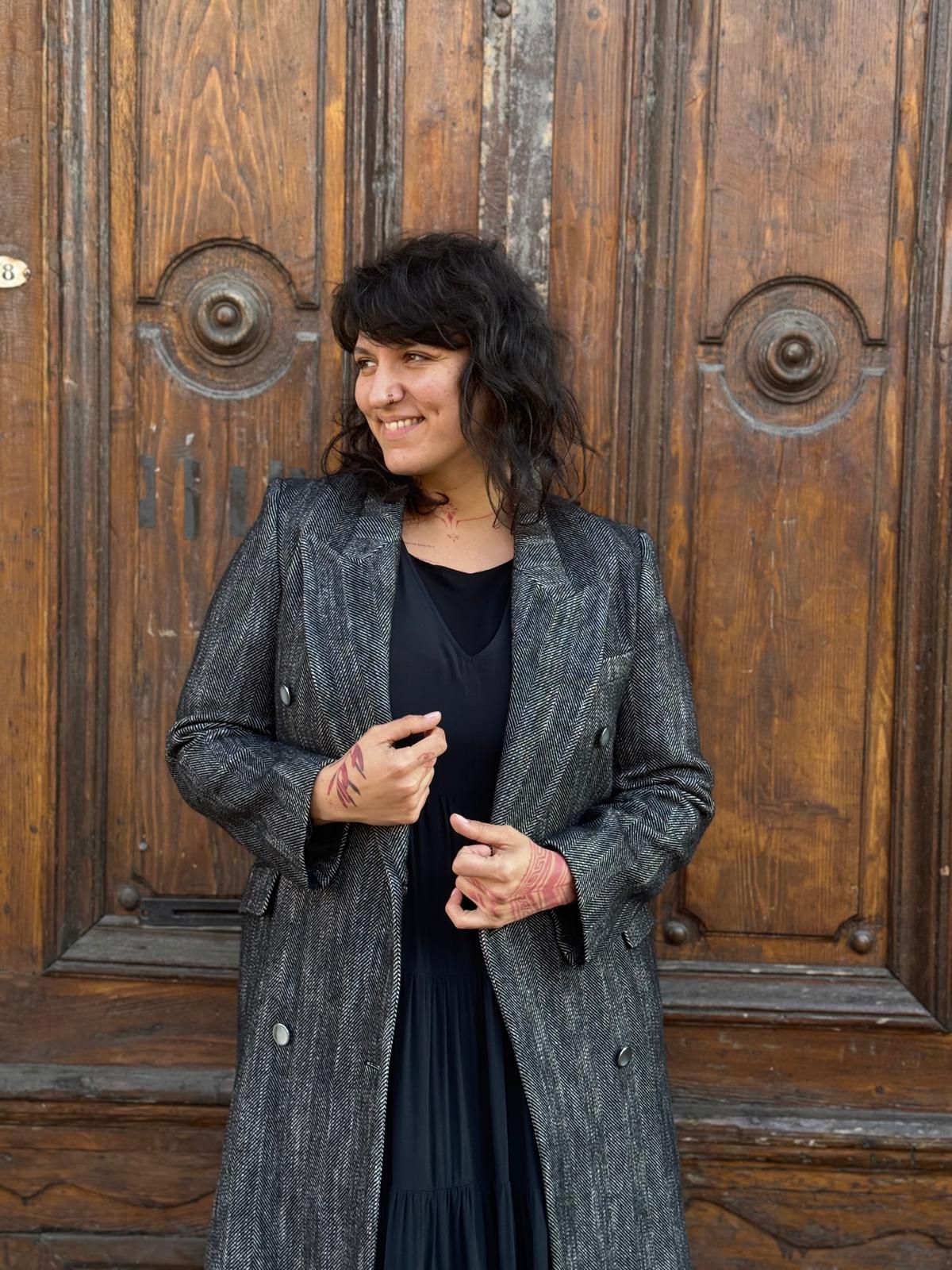 Simona Corsellini Palton Lână și Bumbac - S INTL - Gri