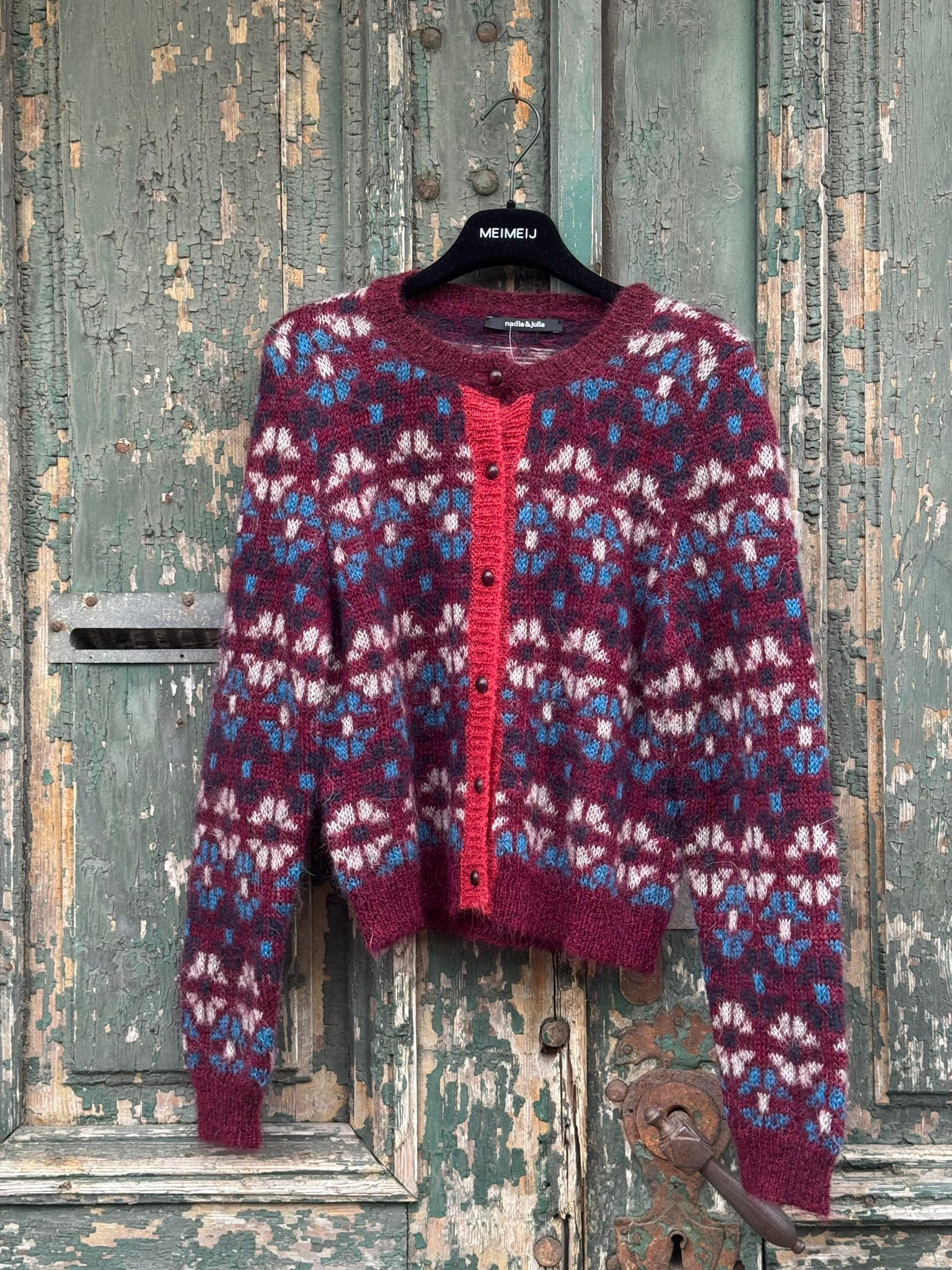 Cardigan Mohair cu print - 38-40 EU - Winnie