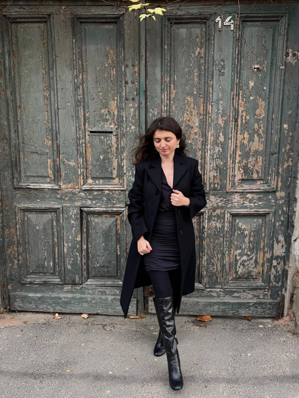 Cos Palton Lână Negru - 36 EU - Negru