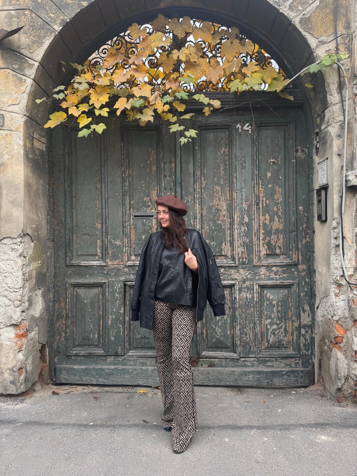 Pantaloni Flare Print Nenette - 38 IT - negru-camel