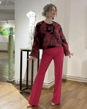 Sacou roz cu model stilizat