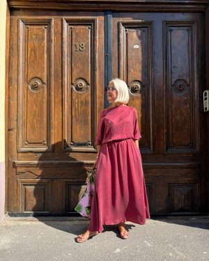 Rochie din mătase burgundy